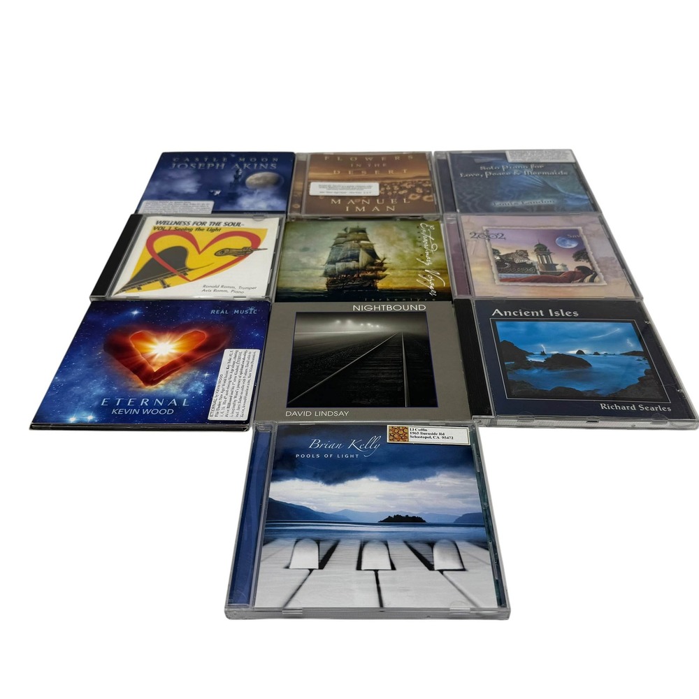 New Age CD Lot 10 Titles Kevin Wood Brian Kelly 2002 Ambient Piano Guitar Music